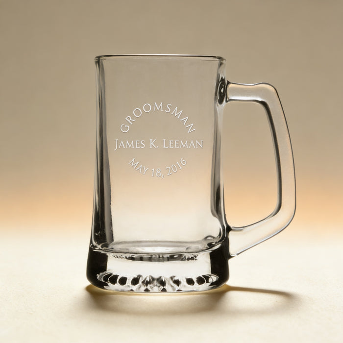 Glass Sports Beer Mug, 15 oz.